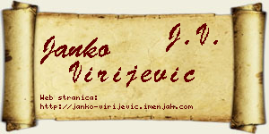 Janko Virijević vizit kartica
